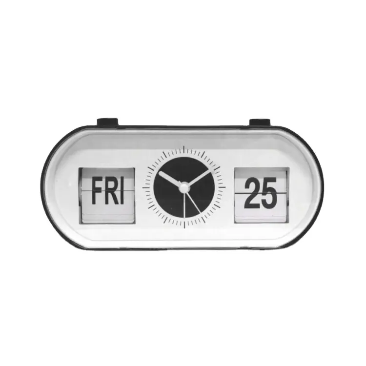 Manual Flip Date with Retro Needle Alarm Clock