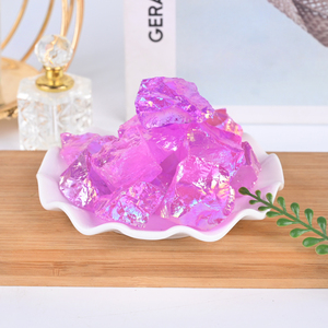 Wholesale Bulk High Quality Natural Eco-Friendly Angel Aura Crystal Irregular Rough Raw Stone Multi Color Block <b>Cube</b> Home - Product Image 4