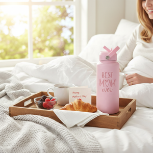 Cadeau personnalisé <span class=keywords><strong>pour</strong></span> la fête des mères : Bouteille d'eau isotherme en acier inoxydable de 32 oz avec paille et brosse, idéale <span class=keywords><strong>pour</strong></span> maman, cadeau d'extérieur - Product Image 1