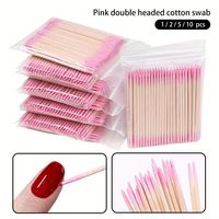100 PIÈCES Poussoirs à cuticules professionnels en plastique, bois et coton, à double tête, pour le nettoyage des ongles et le nail art