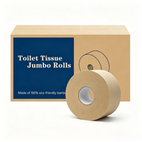 Vente en gros de papier toilette absorbant en rouleaux mini-jumbo, 3 plis, ultra doux, imprimé, en pâte de bambou recyclée