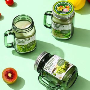 Vela Aromática Personalizada en Frasco de Vidrio con Asa, Aroma a Frutas y Verduras, Cera de Soya, Decoración para el Hogar, Regalo - Product Image 1