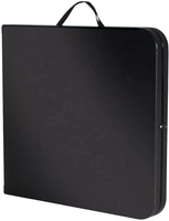 Tables pliantes en plastique pour ordinateur portable, fête, rectangulaires, pliables au centre, en HDPE noir, robustes, en gros, 180 cm