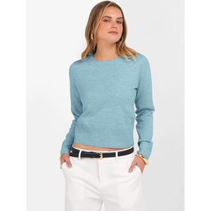 Women's Long Sleeve <b>Cropped</b> Crew Neck Sweater Light Weight Casual Autumn <b>Top</b> Anti Pilling - Product Image 4