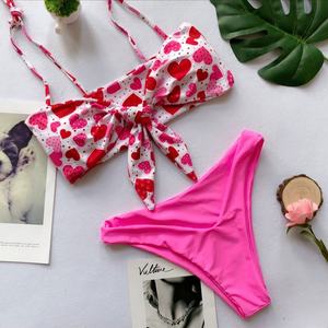 Ensemble bikini 2 pièces côtelé à séchage rapide pour femme avec soutien-gorge push-up et string en V, débardeur personnalisé - Product Image 1