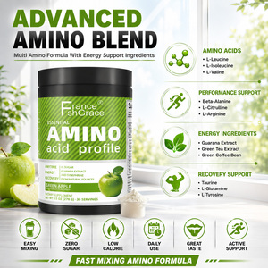 Wholesale Amino Acid Supplement Manufacturer with Guarana Focus and Muscle Recovery Green Apple Flavor Amino Acid Powder - Product Image 4