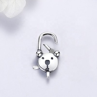 Fermoirs à pression en argent oxydé avec finition Antique de 19mm, Adorable Double face, pendentif Mama Bear, fermoir mousqueton