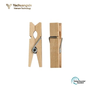 Pinces à linge en bois de forme rectangulaire avec ressort en acier inoxydable, durables, pour la buanderie - Product Image 3