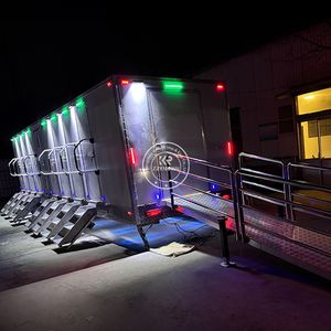 Toilettes portables 6 postes, WC mobile extérieur, toilettes préfabriquées pour camping, caravane, usage public et événements - Product Image 2