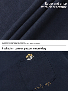 T-shirt Oversize a Maniche Corte con Stampa <span class=keywords><strong>Cartoon</strong></span>, Leggera e Traspirante, in Cotone, Dettagli <span class=keywords><strong>Vintage</strong></span>, da Uomo, Primavera Estate - Product Image 5