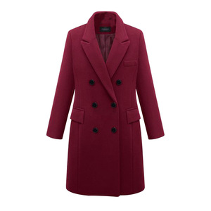 Cappotto lungo da <span class=keywords><strong>donna</strong></span> taglie forti 2022 nuovo design cappotto invernale da <span class=keywords><strong>donna</strong></span> in lana lunga doppiopetto di buona qualità - Product Image 4