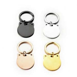 Pet <b>Tag</b> Stainless Steel Keychain Cat Head Pendant | Engraving and Uv Printing Available - Product Image 4
