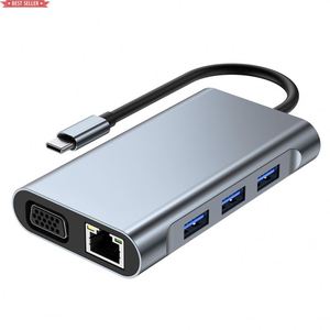 محول Jumon Aux شاحن محطة إرساء PD محول إيثرنت سريع كمبيوتر محمول نوع C 4K HDTV <span class=keywords><strong>Usb</strong></span> RJ45 <span class=keywords><strong>USB</strong></span> 7 في 1 <span class=keywords><strong>USB</strong></span> C HUB - Product Image 4
