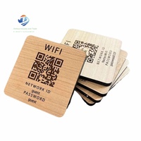 Personnalisable en bois QR Code NFC Board Google Review NFC Stand Desktop Menu Standee Restaurant Coaster Fabrication Services