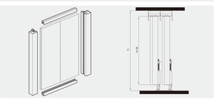 Armadio scorrevole rullo inferiore <span class=keywords><strong>per</strong></span> porta, sistema di armadi scorrevoli con telaio in alluminio. - Product Image 3