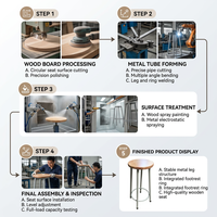 Tabouret de laboratoire personnalisé OEM/ODM pour institutions, avec siège en bois, idéal pour les projets scolaires en sciences