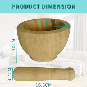 ชุดครกและสากไม้ไผ่แบบกำหนดเองสำหรับห้องครัว - Product Image 6