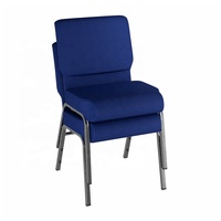 Chaises d'église empilables modernes en tissu noir, pieds en métal durables, rembourrage confortable, pliables, utilisation intérieure/extérieure, salle à manger d'hôtel