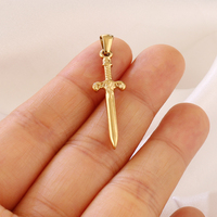8 pièces 18K or acier inoxydable épées couteau breloques pendentifs Designer breloques ajustement à la main faisant des résultats de bijoux à bricoler soi-même