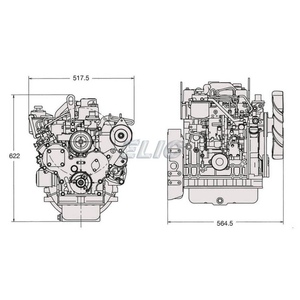 Moteur diesel 3 cylindres ELIC pour excavatrice, assemblage 3TNV76/3TNV88/3TNV70 de remplacement, garantie 6 mois, origine Chine, vidéo - Product Image 1
