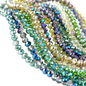 Factory Ab Glass Beads 4/6/8/10MM Rondelle Beads Crystal Bracelet Beads for Bracelet Making