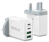 Adaptateur Secteur 40W avec 2 Ports USB-C et 2 Ports USB, Tête de Chargement Rapide 4 Ports Universelle pour Téléphone Portable, Chargeur Mural Portable