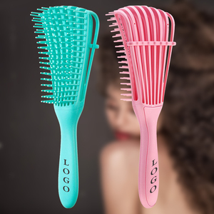 Wholesale Women's Detangling Hair Brush Plastic Handle Vented Eight Rows Octopus Comb Spare Ribs Hair Dryer Brush