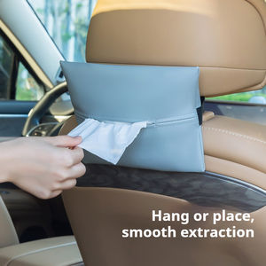 Organisateur de mouchoirs de voiture Aikun, simple, imperméable, de haute qualité, en cuir Nappa PU, logo personnalisé, style américain moderne, 1 à 3 compartiments - Product Image 4