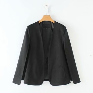 Blazers dames femmes élégant noir blanc col en V manteau vêtements de bureau vêtements d'extérieur femme décontracté Chic point ouvert hauts - Product Image 3