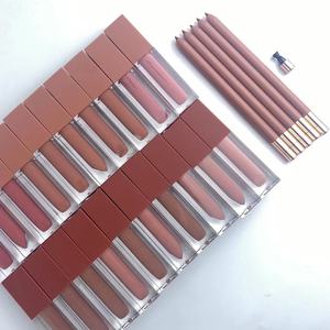 Kit para Hacer Brillo Labial de Color <span class=keywords><strong>Nude</strong></span> de Marca Privada con Delineador de Labios <span class=keywords><strong>Nude</strong></span>, Brillo Labial Líquido Mate Vegano de Alta Pigmentación - Product Image 1