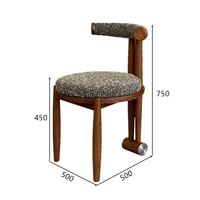 Nouvelles chaises de salle à manger de style chinois moderne, dossier ergonomique, design minimaliste, cadre en bois, coussins en lin pour hôtels et restaurants