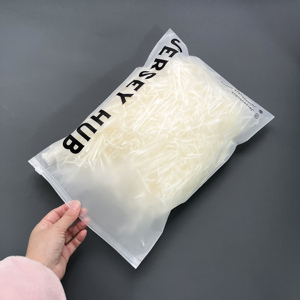 Wholesale Custom Logo Matte Frosted PE Zipper <b>Bags</b> Reusable <b>Zip</b> Pouches For Clothes Underwear Textile Merchandise Packaging - Product Image 5