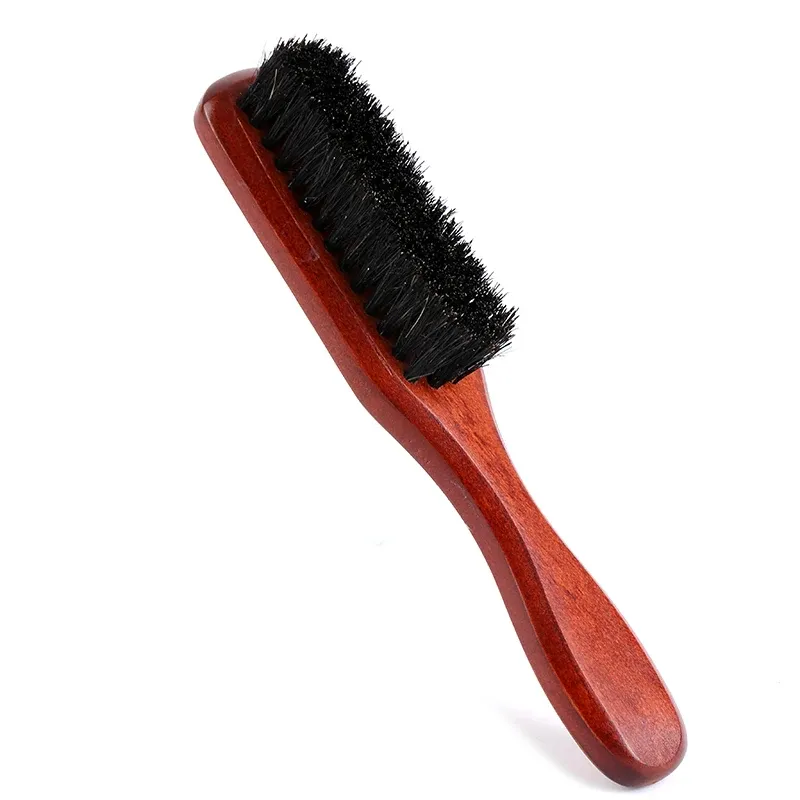 Cepillo de pelo de barba de mango largo de cerdas de jabalí de madera con logotipo personalizado de alta calidad cepillo de pelo de madera cerdas de jabalí cepillo de barba para hombre