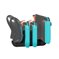 Station de charge multifonctionnelle 6 en 1 pour 4 Joy-Con + 2 ports Type-C en ABS pour NS Switch, chargeur de manettes NS Pro, accessoire de station de charge