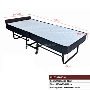 折りたたみ式簡易ベッドマットレス 15cm 折りたたみ式フレーム 耐久性のある金属製 モダンデザイン ホテル寝室 アパート 学校 簡単収納 - Product Image 3