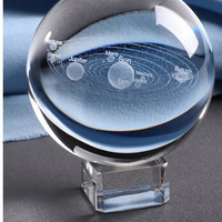Boule de cristal d'herbe à la patisse gravée au laser, écologique et abordable, ornement sphérique 3D trèfle à quatre feuilles, thème amour, décoration intérieure, cadeau d'anniversaire