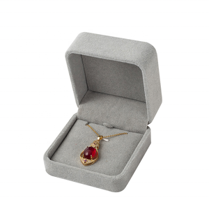 Premium Long Chain Necklace Pendant Box Velvet Interior Jewelry Gift Display Boxes Jewellery Packaging