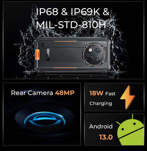 6.52นิ้ว HD + โทรศัพท์มือถือที่ทนทาน10600mAh IP68สมาร์ทโฟน & IP69K และโทรศัพท์ MIL-STD-810H - Product Image 4