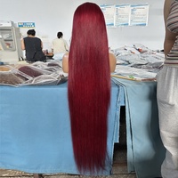 Perruque en cheveux humains brésiliens, densité 200%, vente en gros, perruques sans colle, dentelle frontale, lisses, dentelle frontale HD complète, cheveux humains