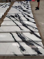 Marches en marbre, carreaux de marches en marbre, marbre blanc panda naturel bon marché de Chine, design de marches en marbre