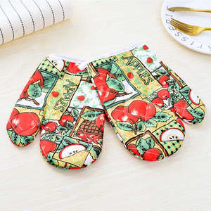 Guantes de Cocina de Algodón Estampados Coloridos, Guantes Resistentes al Calor para Horno de Microondas, Guantes de Protección Térmica para Barbacoa, Fabricante Mayorista - Product Image 1