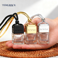 Diffuseur de parfum de voiture carré de 8ml en gros contenant vide désodorisant de voiture avec bouchon à vis bouteille de parfum