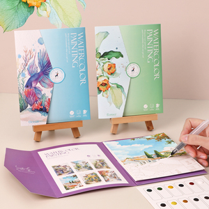 YUELU <span class=keywords><strong>papier</strong></span> à colorier <span class=keywords><strong>aquarelle</strong></span> bricolage créatif 7.48*5.67 pouces adapté à la peinture de Graffiti <span class=keywords><strong>aquarelle</strong></span> pour débutants avec des pigments - Product Image 1