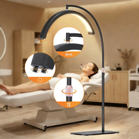 Lampe de sol demi-lune 320 LED en aluminium avec support de téléphone, température de couleur 2700K-5600K pour maquillage, cils et ongles
