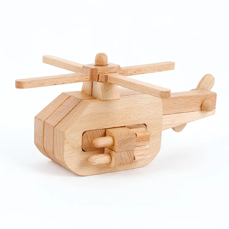 wholesale new innovations military helicopter brain teaser wooden aeromodelling building blocks