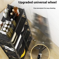 Étagère de rangement pliable à 3 niveaux en métal, amovible, empilable, pour la maison, la cuisine, le garage, rangement d'outils, étagères pliantes, capacité moyenne