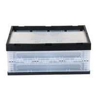 Conteneur pliable industriel, bac de rangement empilable et recyclable pour l'organisation des articles ménagers, vente en gros, livraison rapide