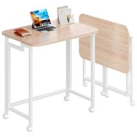 Bureau d'ordinateur mobile pliable sur roulettes, chariot pour ordinateur portable avec roues, bureau portable pour petit espace, canapé, lit