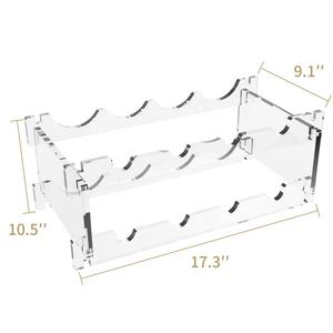 Estante para Vino de Sobremesa, Diseño de Rejilla, Independiente, para 5 Botellas, Moderno, Transparente, de Acrílico y Plástico - Product Image 2