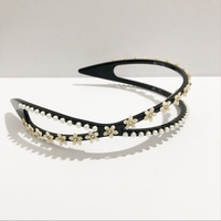 Nouveau bandeau en acétate même d'Alexander Double couche PearlPalace cristal incrusté de foret bandeau pour les femmes